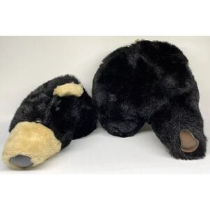 Faux Taxidermy Bear Head and Butt Soft Sculpture Diane‎ Shapiro Wall Mounted